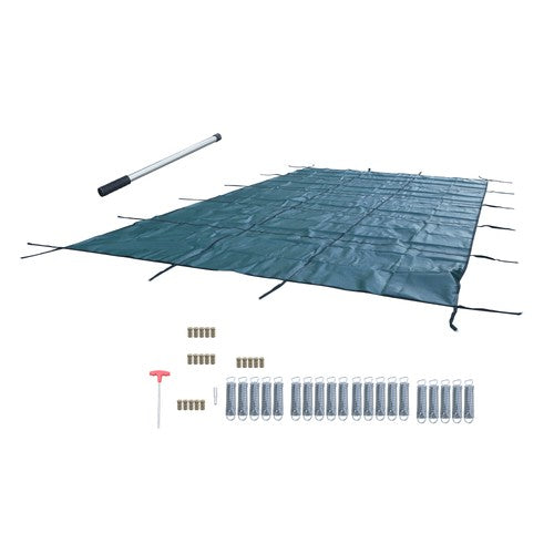 WaterWarden Solid Vinyl Pool Safety Cover – Fits 12' x 24' Rectangle Pool