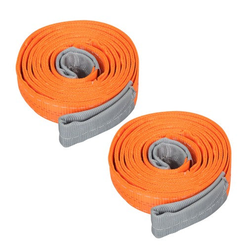 2 PCS Polyester Rigging Straps 2" x 10' 18800lbs Capacity Lifting Sling Straps