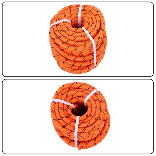 Orange & Black 48 Strands Polyester Braided Arborist Bull Rope 8626lbs 3/4"×120'