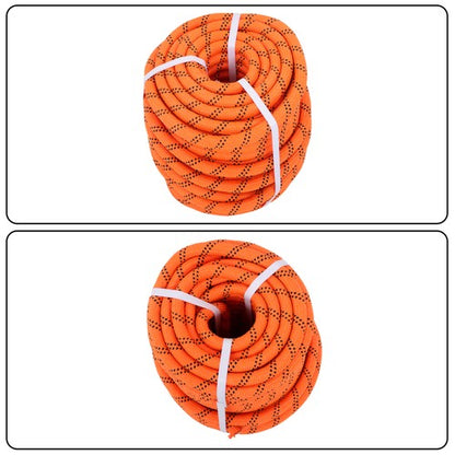 Orange & Black 48 Strands Polyester Braided Arborist Bull Rope 8626lbs 3/4"×120'