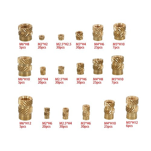 350Pack threaded inserts assortment kit M2-M6 metric internal thread rolled