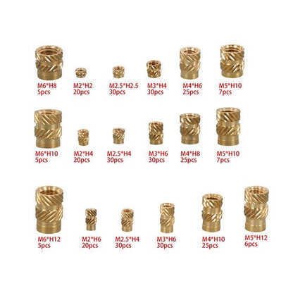 350Pack threaded inserts assortment kit M2-M6 metric internal thread rolled