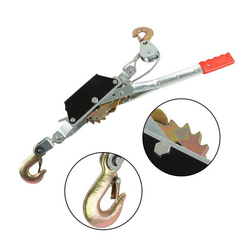 2 Ton Dual Gear Power Puller Ratcheting Gear Pulley System New