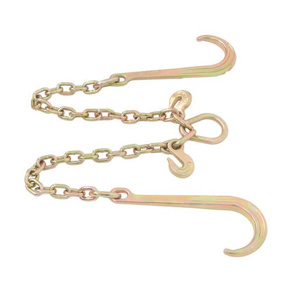 3/8in*2ft G80 Chain Double Limb Hook Chain Working Load 7100lbs 15IN J Hooks