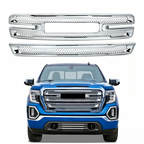 Chrome Fits GMC Sierra 1500 SLT AT4 2019-2022 Front Grille Covers Grill Overlay