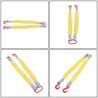 2 PCS 3.3ft Lifting Slings Straps with Hooks Two Leg Rigging Straps 4410 lbs
