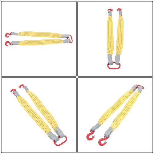 2 PCS 3.3ft Lifting Slings Straps with Hooks Two Leg Rigging Straps 4410 lbs