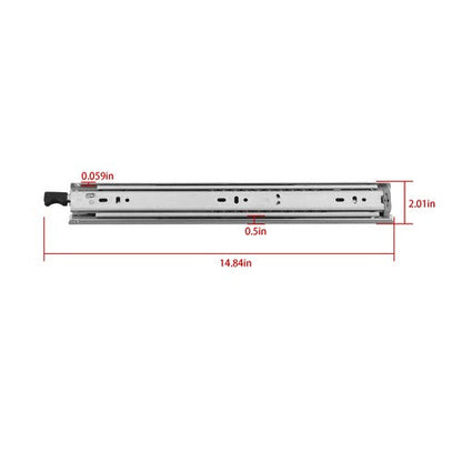 1 Pair 14 Inch Locking Drawer Slides Full Extension & Lock 150lbs Capacity