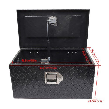 For Pickup Trailer Black Aluminum Diamond Plate 20"×12"×9.5" Tool Box w/Keys