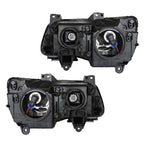Pair Headlights Headlamps Halogen Black  Clear Lens For Chrysler 300 2011-2014