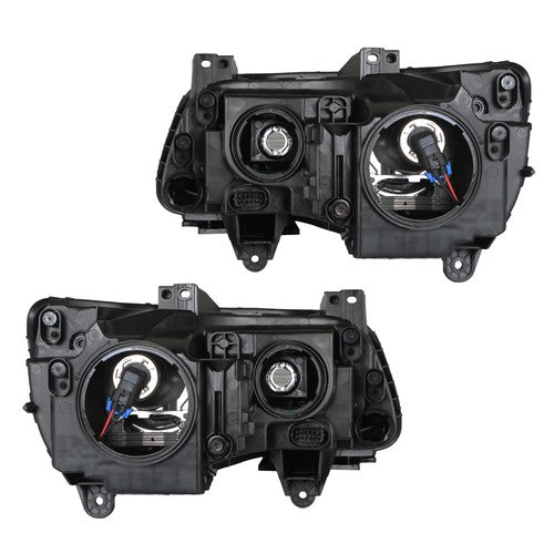 Pair Headlights Headlamps Halogen Black  Clear Lens For Chrysler 300 2011-2014