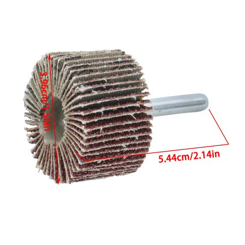 5 Pack 1-1/2" x 1" x 1/4" Shank Mounted Flap Wheels 60 Grit Aluminum Oxide