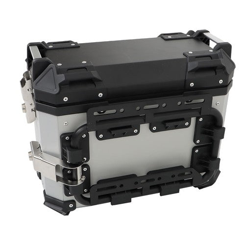 Silver 36L Motorcycle Side Case Hard Saddlebag Box Trunk Tour with Support Racks