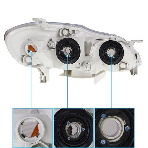 Headlights For Toyota Corolla 2003-2008 LH+RH 1Pair Chrome Housing Clear Lens
