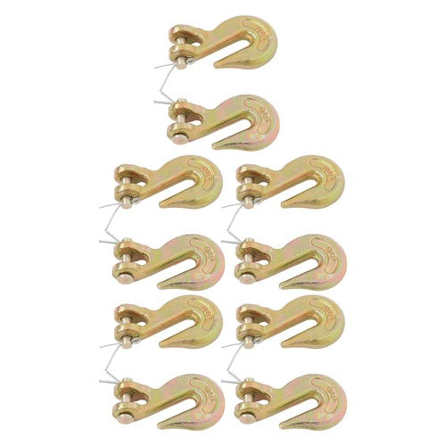 10 Pack 5/16 Inch G70 Clevis Grab Hooks Chain Hooks - 5400lbs Working Load Limit
