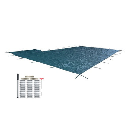 Inground Pool Safety Cover Fits 18 x 36ft With Right Steps Mesh Solid