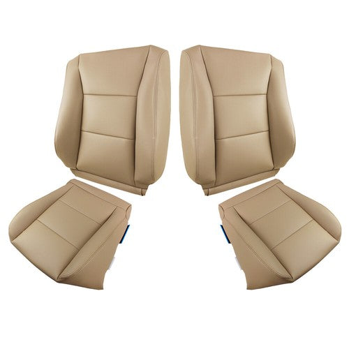 Leather Front Driver & Passenger Covers Tan Suit For 98-07 Toyota Land Cruiser