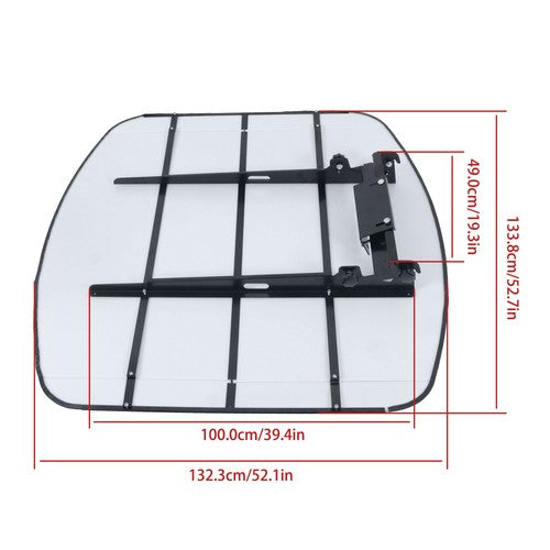 2" x 2" or 2" x 3" ROPS Tuff Top Tractor Canopy 52" X 52" White For John Deere