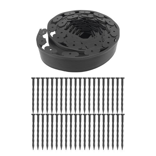 No Dig Lawn Border L-shaped Lawn Garden Edging Kit With Anchoring Spikes Plastic