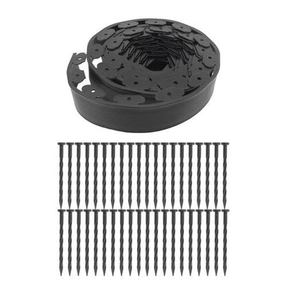 No Dig Lawn Border L-shaped Lawn Garden Edging Kit With Anchoring Spikes Plastic