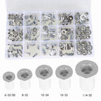 150 Pack Aluminum Rivet Nut Kit Rivnut Nutsert Standard Inch SAE Imperial