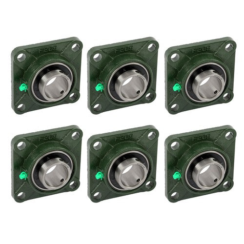 (6) UCF209-28 Solid Base Pillow Block Flange Mounted Bearing 1-3/4" Bore 4 Bolt
