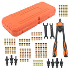 14" Rivet Nut Tool Kit Metric & Inch Mandrels 70pcs Rivnuts Nuts & 7 mandrels