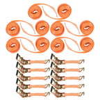 10pc 1.5"x15' Ft Ratchet Tie Down Cargo Straps J Hooks Heavy Duty Tie Downs NEW