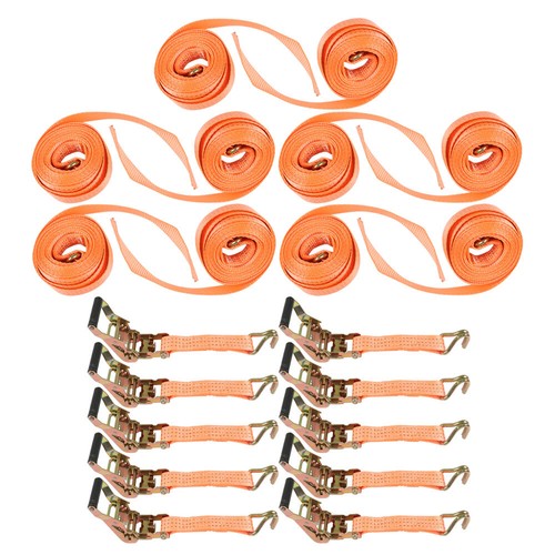 10pc 1.5"x15' Ft Ratchet Tie Down Cargo Straps J Hooks Heavy Duty Tie Downs NEW