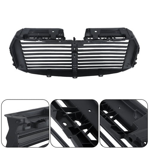 Black Upper Radiator Grille Air Shutter Assembly W/Motor For Ford F150 2015-2017