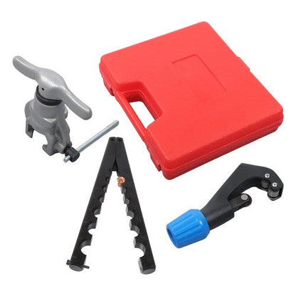 Eccentric Flaring Tools Set & 45° Tube Cutter Kit for 7 Dies Sizes 3/16"-3/4"