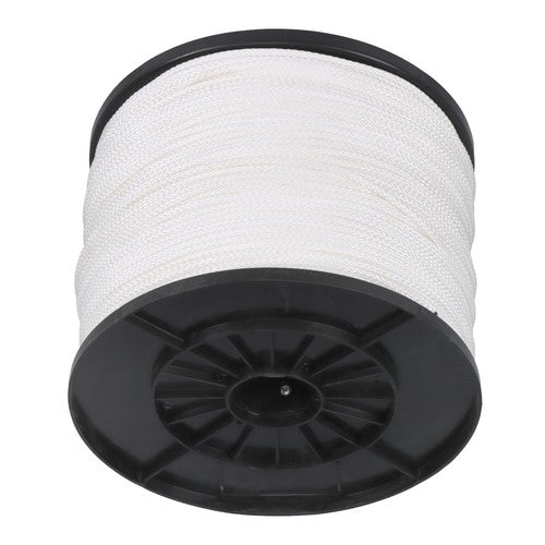 1/8 Inch Hollow Braid Polypro Rope 1000FT 350 Pounds Tensile Strength White