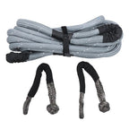 1"×30ft Gray Kinetic Recovery Rope With 2 Soft Shackles Kit 34000lbs Heavy Duty