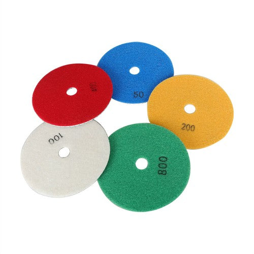 5 Inch Diamond Concrete Polishing Pads Wet Dry Set for Quartz Marble Stone NEW
