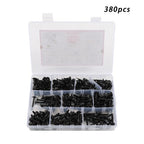 380Pcs Self Tapping Phillips Screws Kits #8 #10 Stainless Steel 410 With Box