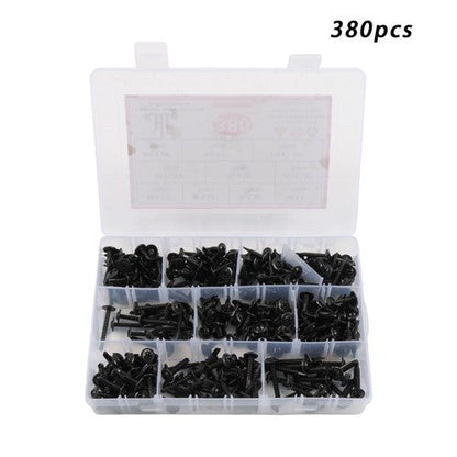 380Pcs Self Tapping Phillips Screws Kits #8 #10 Stainless Steel 410 With Box