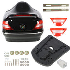 28L Universal Motorcycle Trunk Scooter Tail Box Helmet Luggage Case w/Tail Light