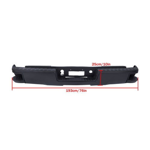 W/o Sensor Holes Steel Black Rear Bumper For Chevrolet Silverado 1500 2014-2018