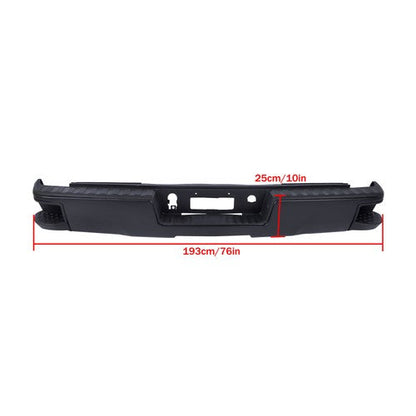 W/o Sensor Holes Steel Black Rear Bumper For Chevrolet Silverado 1500 2014-2018
