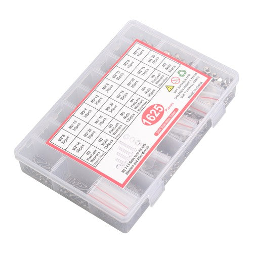 1625× M2 M3 M4 M5 Metric Screw Assortment, 304 Stainless Steel Bolts & Nuts