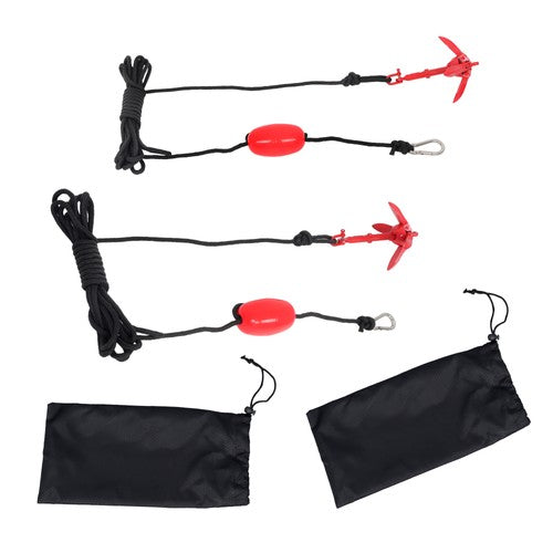 For PWC Canoe Jet Ski 2× New Marine Kayak Folding Anchor Kit 1.5Lb Red