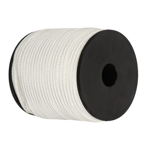 1/4 Inch 250ft White Nylon Solid Braid Rope Abrasion Resistance High UV