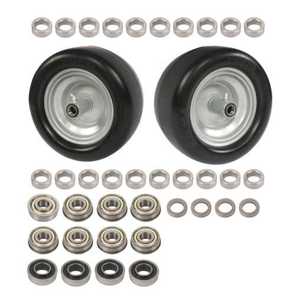 2 Pack 11x6.00-5 Flat Free Tire And Wheel Solid Rubbe For Mower Tires