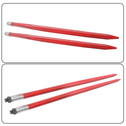 Hay Bale Spear 49" 4500 lbs Capacity Spike Fork for Tractors Loaders 2Pcs
