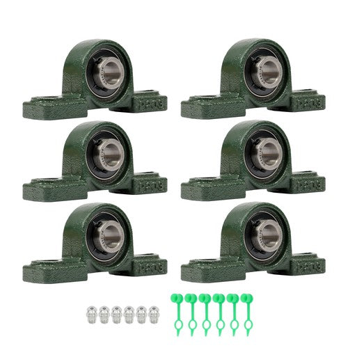 6PCS UCP202-10 Pillow Block Mounted Ball Bearing 5/8" Bore 2 Bolt Cast Iron Base