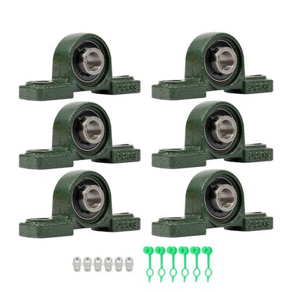 6PCS UCP202-10 Pillow Block Mounted Ball Bearing 5/8" Bore 2 Bolt Cast Iron Base