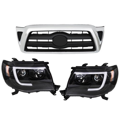 Headlights Left&Right For Toyota Tacoma 2005-10 11 Front Bumper Grille Plastic
