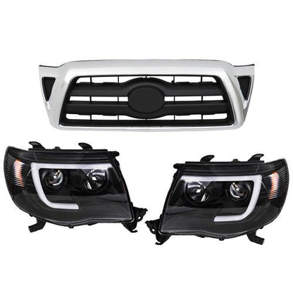 Headlights Left&Right For Toyota Tacoma 2005-10 11 Front Bumper Grille Plastic