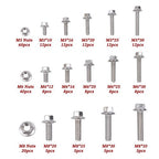 240 Pcs Flanged Stainless Steel Bolts and Nuts Kit M5, M6, M8 Metric Assortment