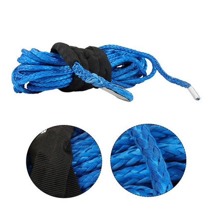 For ATV 5/16"x50' 12000LBS Blu Synthetic Winch Rope Line Recovery Cable